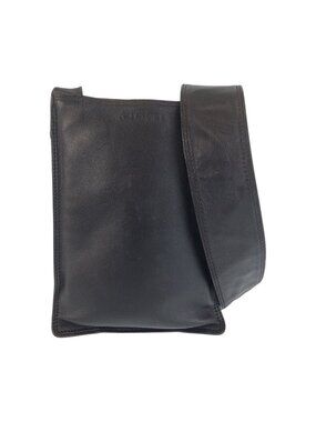 Chanel Vintage Black Gold Leather Shoulder Bag Pochette